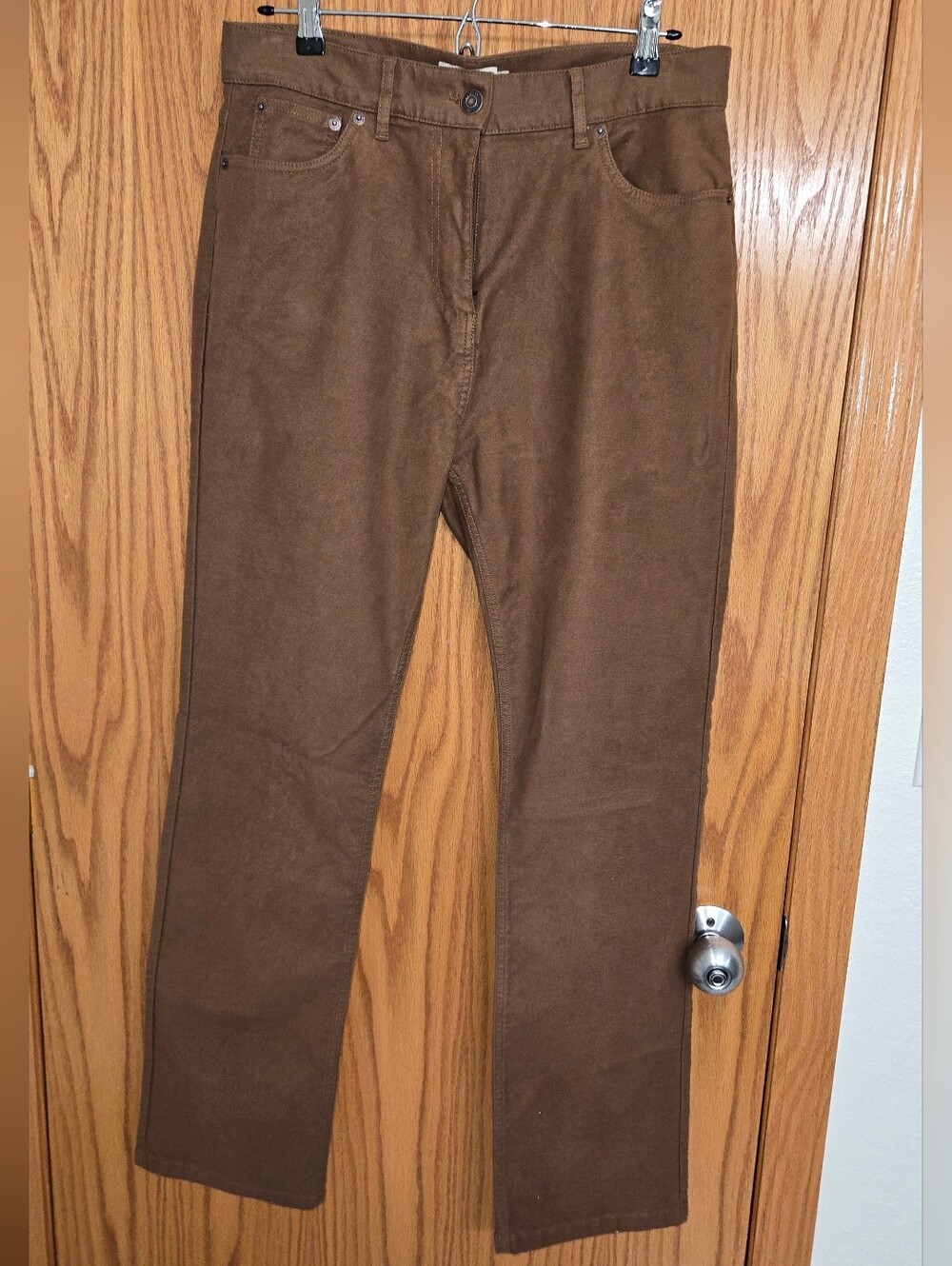 House Of Bruar Size 12 Women's Brown Straight-Leg Pants